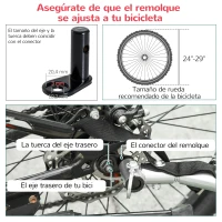 HOMCOM Remolque de Bicicleta para Niños de 2 Plazas con Amortiguadores para Correr con Barra y Kit de Footing 142x85x105cm Rojo(m-7)