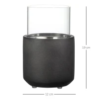 HOMCOM Camino a Bioetanolo da Tavolo con Serbatoio da 0.4L, 12x12x19cm, Grigio Scuro(m-3)