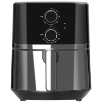 HOMCOM 4.5L Air Fryer, 1500W Air Fryer Oven with Rapid Air Circulation, Adjustable Temperature, Timer and Nonstick Basket for Oil Less or Low Fat Cooking, Black(m-10)
