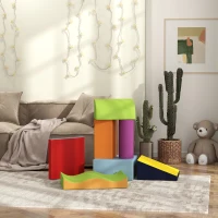 HOMCOM Conjunto de 7 Blocos de Espuma para Crianças 1-3 Anos, Blocos de Psicomotricidade e Construção, 60x40x11 cm, Multicolor(m-8)