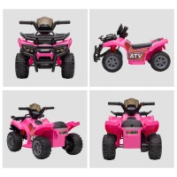 HOMCOM Quad Elettrico per Bambini 18-36 Mesi con Batteria Ricaricabile 6V, in Metallo e PP, 70x42x45 cm, Rosa(m-8)