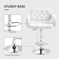 HOMCOM PU Leather Upholstered Swivel Bar Stool, Height Adjustable Barstool with Back, Armrest, Footrest for Kitchen(m-6)