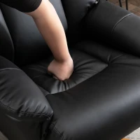 HOMCOM Electric Massage Recliner Chair with Ottoman, Faux Leather Swivel Recliner with Remote Control and 5 Modes for Living Room, Black(m-12)