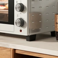 HOMCOM 21L Mini Countertop Oven, 100°C-230°C Adjustable Temp - Silver Tone(m-9)