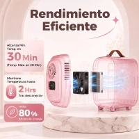 HOMCOM Nevera Pequeña Extrasilenciosa 4L 9V/240V para Enfriar y Calentar Mini Frigorífico 20,3x26,3x28 cm Rosa Palo(m-7)