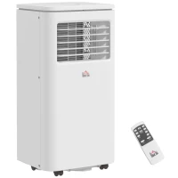 HOMCOM Ar Condicionado Portátil 9000 BTU 960 W com Ecrã LED Controlo Remoto Temporizador para 12-20 m² 30x34x69,4 cm Branco(m-1)