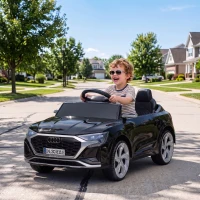 AIYAPLAY Audi Q8 etron Sportback Licensed Ride on Car with Remote Control, Four-Wheel Suspension, Soft Start for Ages 3-4, Black(m-2)