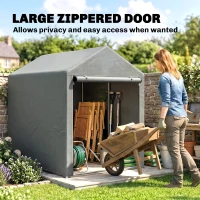 Outsunny 179 x 120cm Temporary Garden Shed, with Accessories - Light Grey(m-6)
