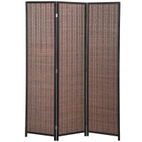 HOMCOM Paravent en bois séparateur de pièce closion de séparation pliable 3 panneaux 135 x 180 cm marron(m-11)