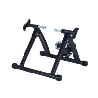 HOMCOM Deluxe Indoor Bicycle Trainer Stand Fan Fly Wind Wheel with Foldable Turbo Trainer & Noise Reduction Suitable for Tyres 26"-28" & 700C Wheel Road Bike - Black(m-7)