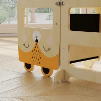 AIYAPLAY Turn Montessori pentru Copii 2-5 Ani cu Tablă și Măsuță, din Lemn, 57x39x93 cm, culoare Lemn(m-8)