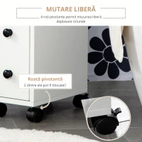 kleankin Suport hârtie igienică - Dulap pentru hârtie igienică - 3 nivele + Orificiu pentru hârtie Panouri aspect alb(m-5)