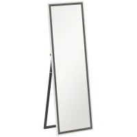 HOMCOM 162.6 cm Two-Tone Full Length Mirror - White/Grey-Tone(m-1)