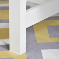 HOMCOM Scrivania porta PC dal Design Moderno e Minimal, in Legno e Acciaio, 105x50x76 cm, Bianco(m-9)