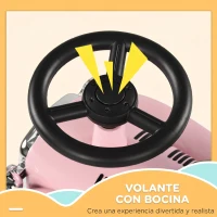 AIYAPLAY Coche Correpasillos para Bebés de 12 a 36 Meses con Bocina Compartimento de Almacenaje y Volante 58x27x35 cm Rosa(m-5)