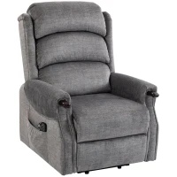 HOMCOM Power Lift Recliner with Vibration Massage and Heat, Lift Chair for Tall with Wood Grip, Pocket Spring, Light Grey(m-15)