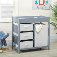 AIYAPLAY Baby Changing Unit with 4 Storage Drawers, Mat for Bedroom Nursery, 84 x 84.5 cm, Grey(m-10)