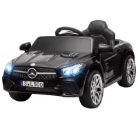 AIYAPLAY Coche Eléctrico para Niños Mercedes-Benz SL500 12V con Mando a Distancia 2,4G 2 Motores Suspensión Arranque Suave Negro(m-10)