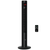 HOMCOM Ventilateur colonne oscillation 70° minuterie 12h panneau de capteur LED 45W télécomande 2 modes de contrôle noir(m-11)