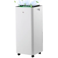 HOMCOM 3500mL Portable Dehumidifier with Air Purifier, 24H Timer, 5 Modes, 16L/Day, for Home Laundry, White(m-11)