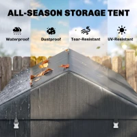 Outsunny 2.2 x 1.6 m Outdoor Storage Tent, with Accessories - Dark Grey(m-4)