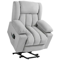 HOMCOM Elektrischer Aufsteh-Sessel, Weicher, samtartiger Stoff, USB-Anschlüsse(m-1)