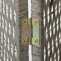 HOMCOM Wave Fibre Freestanding Folding Privacy Screen Panels, Room Divider, Grey(m-11)
