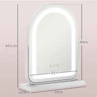 HOMCOM 33 x 44.5cm LED Vanity Mirror - White(m-3)