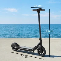 SPORTNOW Trottinette électrique enfants 6-14 ans, écran LED, lumières RGB, pneus 6,5'', vitesse 10 km/h, démarrage au kick, noir(m-3)