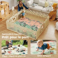 AIYAPLAY Tapis de jeu pour enfant bebe, tapis d'éveil bébé pliable épais réversible en mousse, 196 x 176 x 1,5 cm, multicolore(m-8)