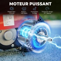HOMCOM Trottinette électrique 120 W Pliable pour enfants 7-14 ans, 15 Km/h Max(m-4)