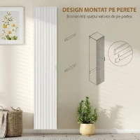 HOMCOM Dulap de Baie Suspendat Coloană cu Rafturi Reglabile și Închidere Soft Close, 30x31.5x160 cm, Alb(m-8)