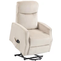 HOMCOM Fotoliu Electric cu Ridicare, Fotoliu Relax cu Masaj și Încălzire, Bej(m-1)