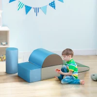 HOMCOM Juego de 5 Bloques de Espuma para Niños Bloques de Construcción Figuras de Construcción Multicolor(m-10)