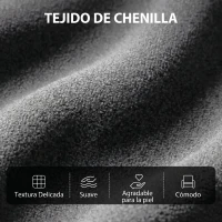 HOMCOM Sillón de Masaje Reclinable con Reposapiés 2 Zonas de Masaje Respaldo Alto Bolsillos Tapizado en Chenilla Gris(m-7)