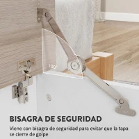 HOMCOM Arcón de Almacenamiento con Tapa Carga Máx. 120 kg para Dormitorio Salón 100x40x40 cm Natural y Blanco(m-5)