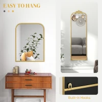 HOMCOM Wall Mirror, Decorative Baroque Mirror with Metal Frame, for Bedroom and Living Room, 60 x 87 cm, Gold Tone(m-5)
