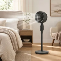 HOMCOM Pedestal Fan, Powerful Air Circulator, 36 Inch Floor Standing Fan with 3 Speed Settings, 70° Oscillating for Bedroom, Home and Office, Black(m-8)