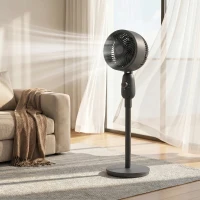 HOMCOM Pedestal Fan, Powerful Air Circulator, 36 Inch Floor Standing Fan with 3 Speed Settings, 70° Oscillating for Bedroom, Home and Office, Black(m-14)