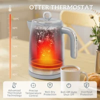 HOMCOM Sleek Textured Kettle and Toaster Set - Grey(m-5)