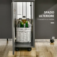 HOMCOM Tavolo Pieghevole da Pranzo in Truciolato con 2 Cassetti, 1 Armadietto, max. 6 Persone, 140x76x76 cm(m-6)