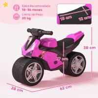AIYAPLAY Bicicleta sin Pedales Moto Correpasillos con Música y Ruedas Extra Anchas para Niños y Niñas de 18 a 36 Meses Rosa(m-3)