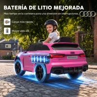 AIYAPLAY Coche Eléctrico para Niños Audi RS 6 Avant GT 12V con Mando a Distancia 2,4G Motor Doble Arranque Progresivo Suspensión(m-5)