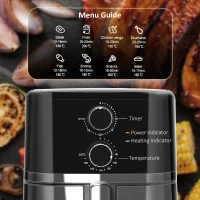 HOMCOM 4.5L Air Fryer, 1500W Air Fryer Oven with Rapid Air Circulation, Adjustable Temperature, Timer and Nonstick Basket for Oil Less or Low Fat Cooking, Black(m-4)