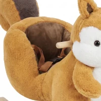 AIYAPLAY Rocking Horse, Stable Plush Ride on Horse Squirrel Design with Animal Sounds, Security Belt for Toddlers 1-3 Y, Brown(m-11)