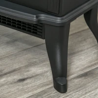 HOMCOM Șemineu Electric de Podea cu 2 Nivele de Putere 750/1500 W, Efect de Flacără, Areal de Acoperire 15-20 m², Negru(m-9)
