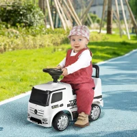HOMCOM Voiture porteur Enfants licence Mercedes Benz 12-36 Mois Coffre klaxon phares Blanc(m-10)