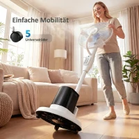 HOMCOM Stehventilator mit Sprühnebel, 70° Oszillation, 3 Geschwindigkeiten, 3 Modi, 3,5L Wassertank, Weiß(m-9)