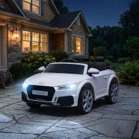 HOMCOM Coche Eléctrico para Niños de 3+ Años Audi TT Eléctrico 12V con Velocidad 3 km/h Mando a Distancia 102x60x44 cm Blanco(m-9)