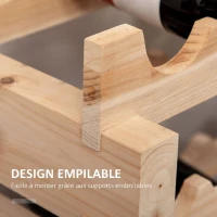 HOMCOM Casier à bouteilles pour 48 bouteilles, étagère à vin avec 4 niveaux modulable, 114×28×56,5cm, bois naturel(m-6)